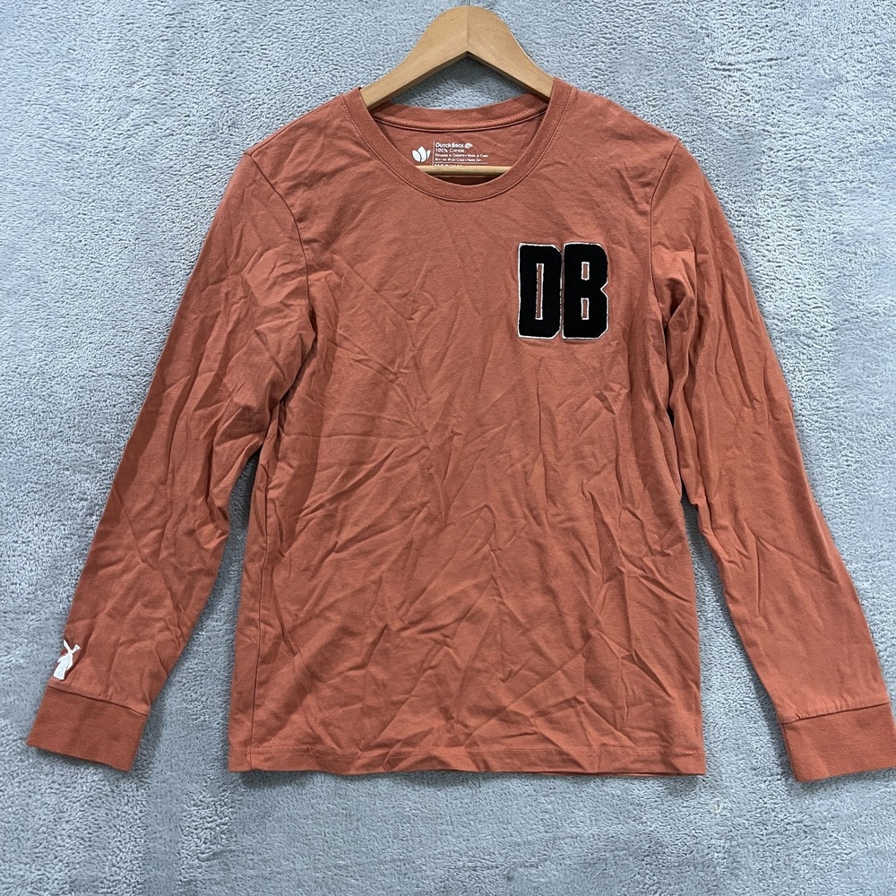 Dutch Bros Long Sleeve T-shirt Coral Color Medium Coffee